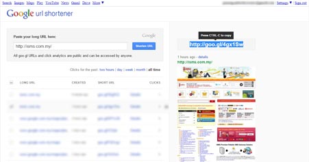 Bulk SMS Malaysia Google URL Shortener