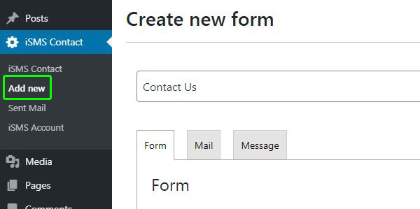 Configure WordPress iSMS Contact Form Plugin Malaysia