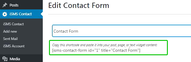 Configure WordPress iSMS Contact Form Plugin Malaysia