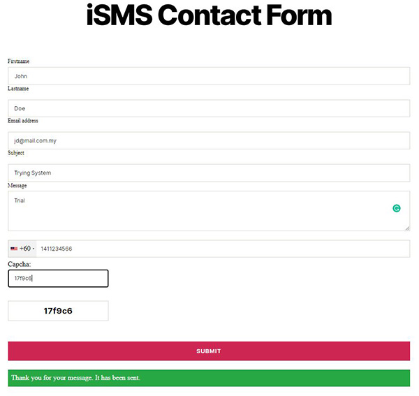 Configure WordPress iSMS Contact Form Plugin Malaysia