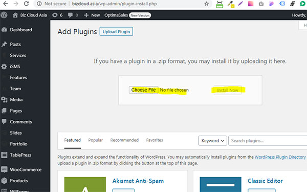 Install WordPress Plugin Bulk SMS Malaysia