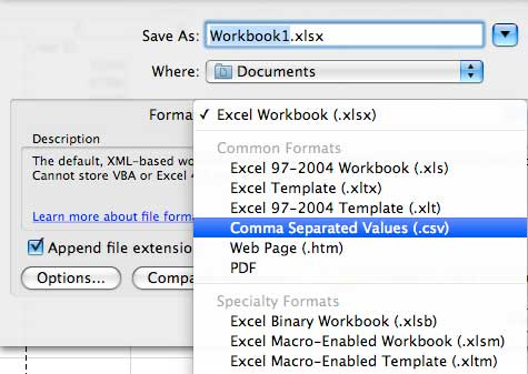 Bulk SMS End User Guide How to Export Microsoft Excel to CSV in Mac OS