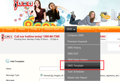 Bulk SMS End User Guide SMS Template